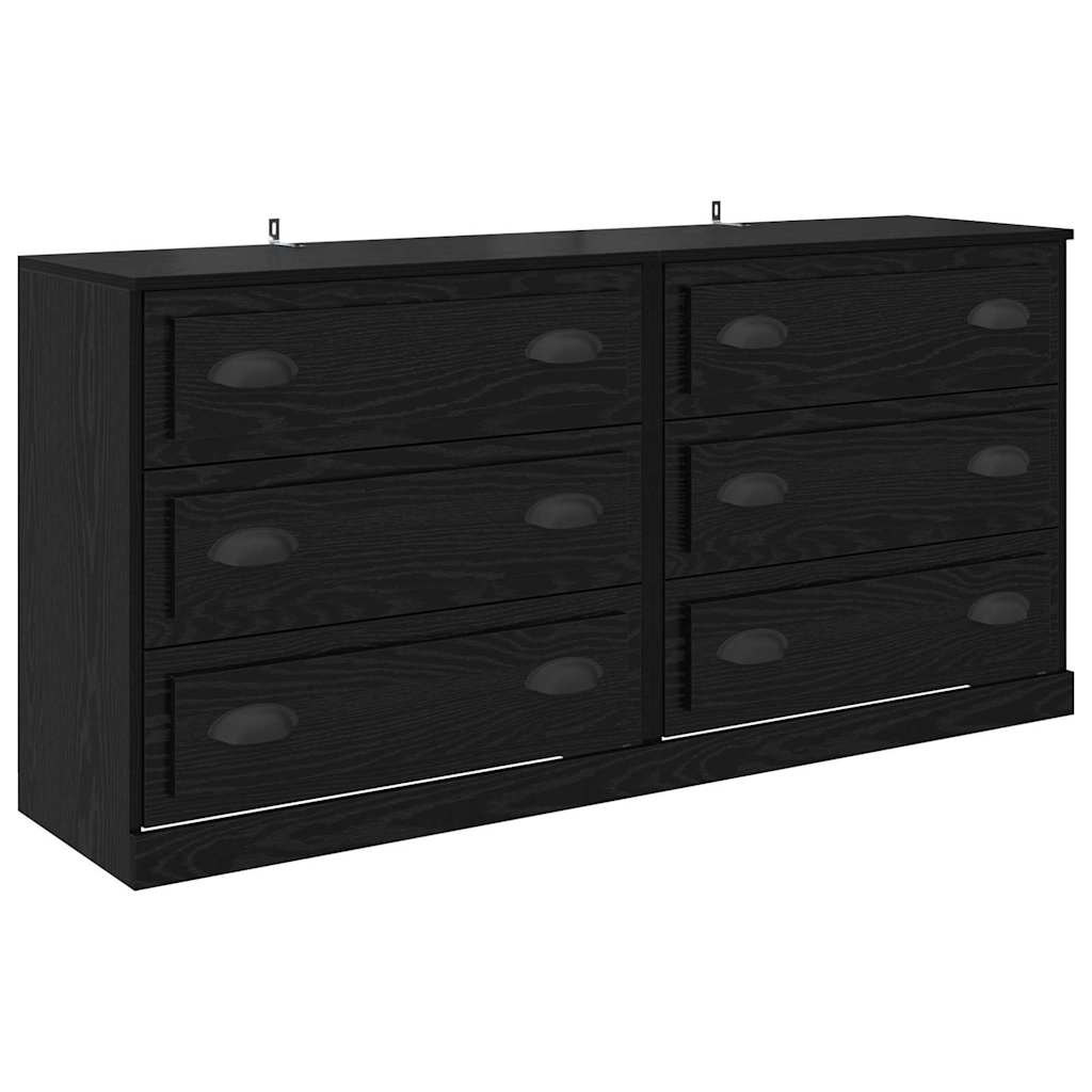 Sideboards 2 pcs Engineered Wood Black oak