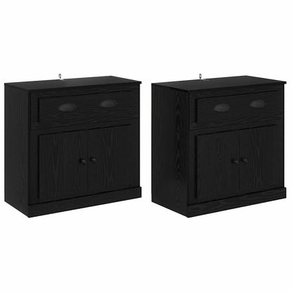 Sideboards 2 pcs Engineered Wood Black oak