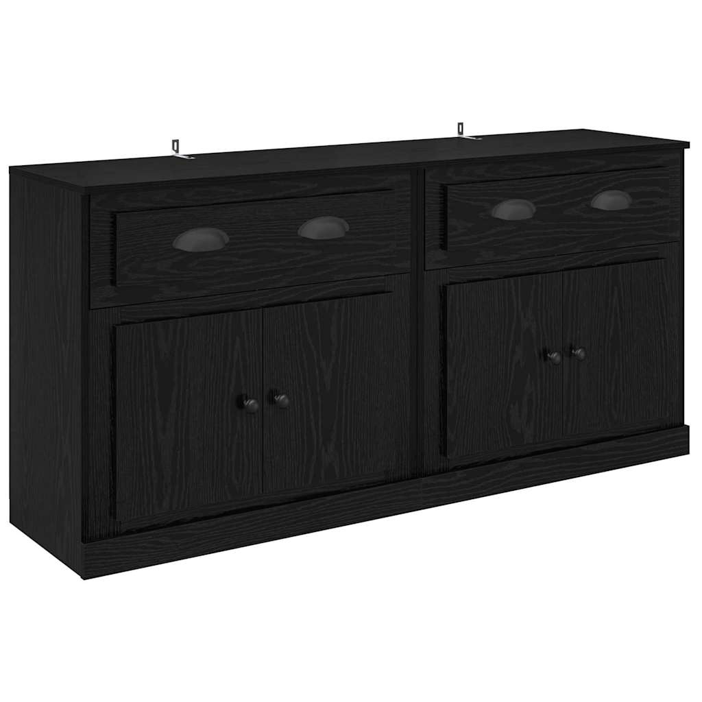 Sideboards 2 pcs Engineered Wood Black oak