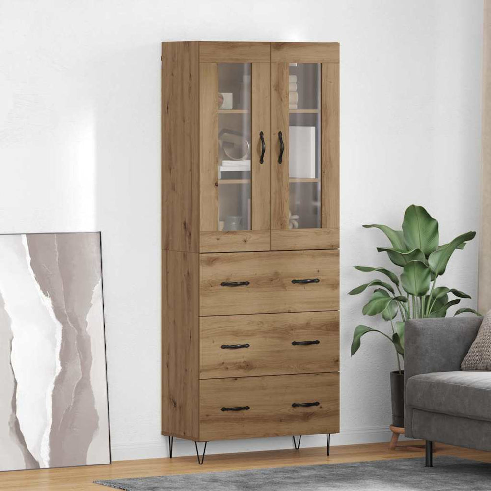 vidaXL Highboard 69.5x34x180 cm Engineered Wood 3 Drawers