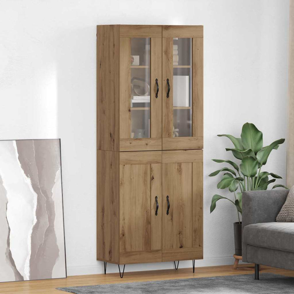 vidaXL Highboard 69.5x34x180 cm Engineered Wood 2 Wood Doors