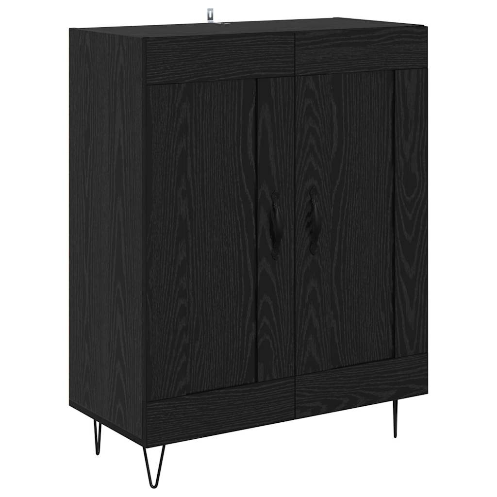 Highboard 69.5x34x180 cm Engineered Wood 2 Wood Doors Black oak