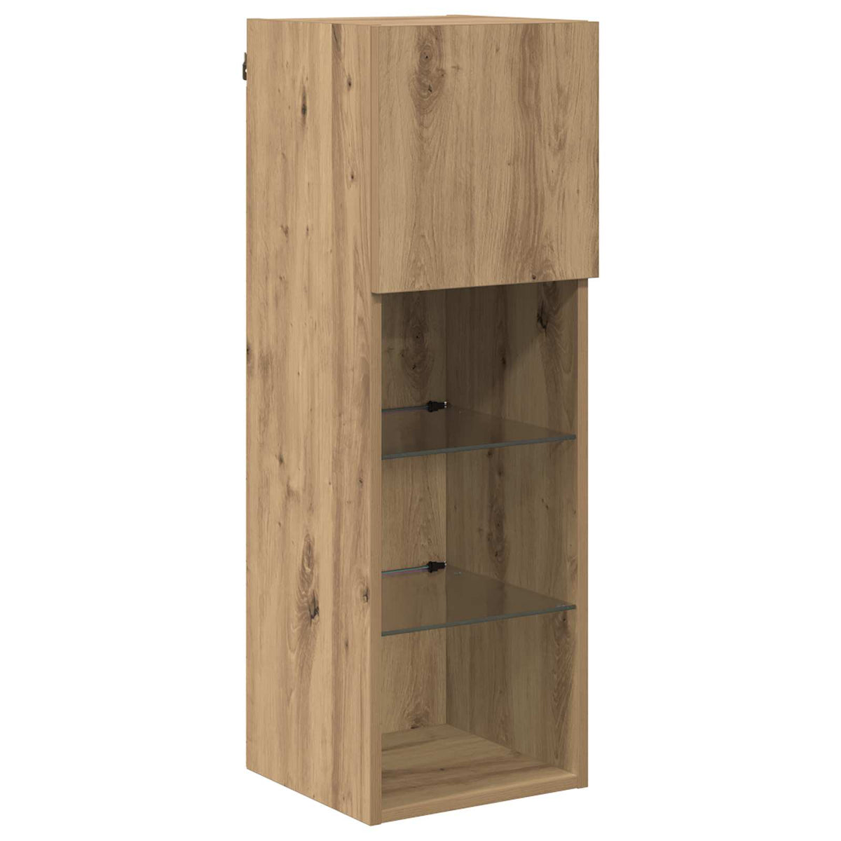 4 Piece TV Wall Cabinets with LED Lights Artisan oak