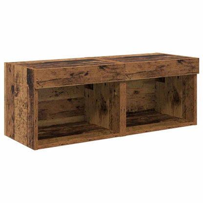 8 Piece TV Wall Units with LED Engineered Wood Old wood