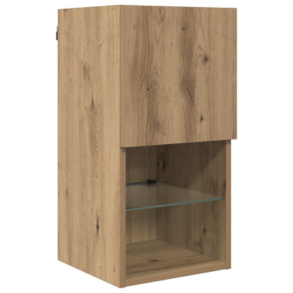 6 Piece TV Wall Units with LED Engineered Wood Artisan oak