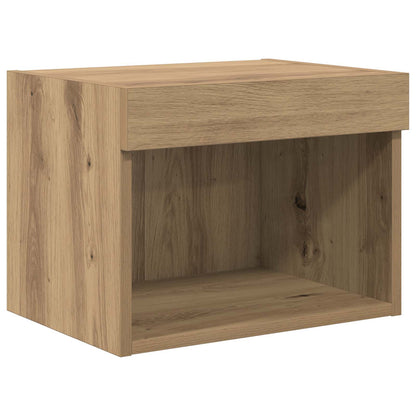 5 Piece TV Wall Units with LED Engineered Wood Artisan oak