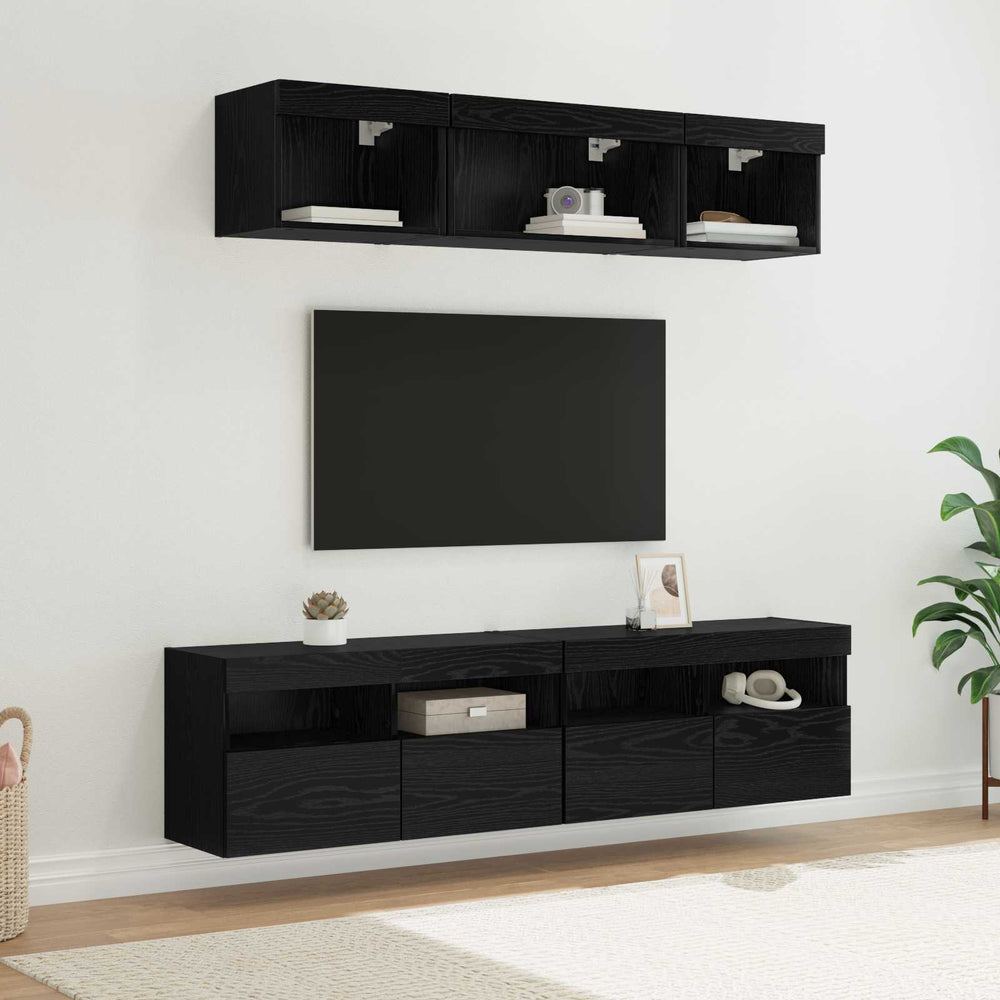 vidaXL 5 Piece TV Wall Units with LED Engineered Wood