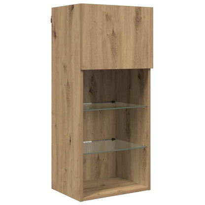 5 Piece TV Wall Units with LED Engineered Wood Artisan oak