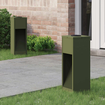Solar Led Pathway Light 2 pcs Warm White Olive green 18 x 18 x 50 cm