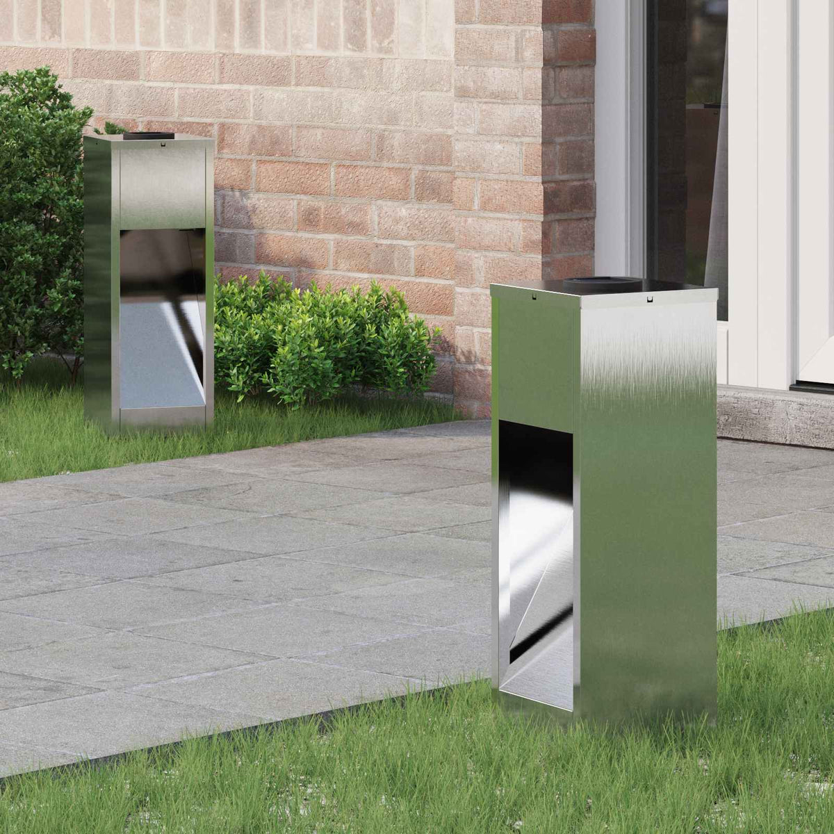 Solar Led Pathway Light 2 pcs Warm White Stainless steel 18 x 18 x 50 cm