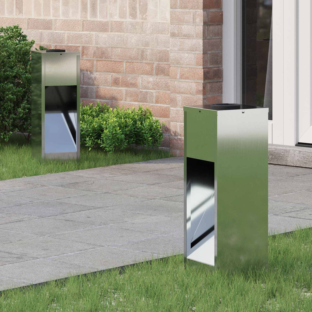 Solar Led Pathway Light 2 pcs Warm White Galvanized steel 18 x 18 x 50 cm