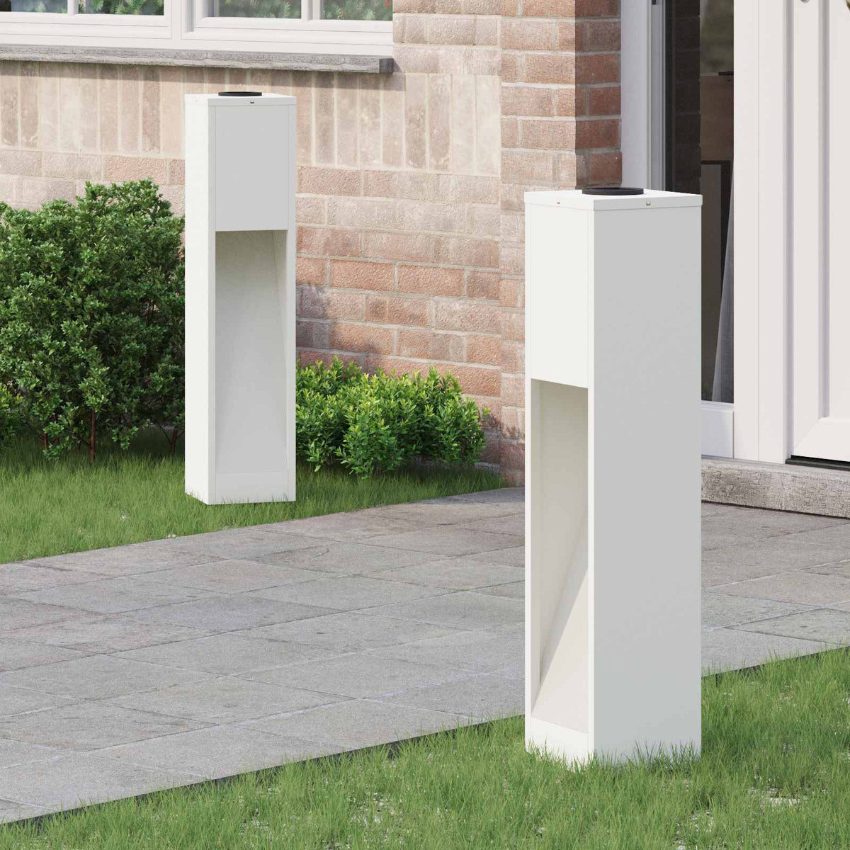 Solar Led Pathway Light 2 pcs Warm White White 18 x 18 x 80 cm