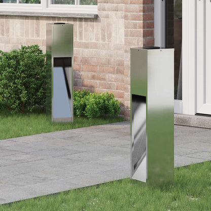Solar Led Pathway Light 2 pcs Warm White Galvanised steel 18 x 18 x 80 cm