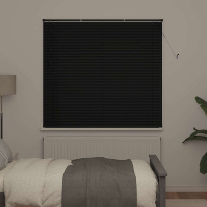 Venetian Blind 25 mm PVC Drop 150 cm Black 140 cm