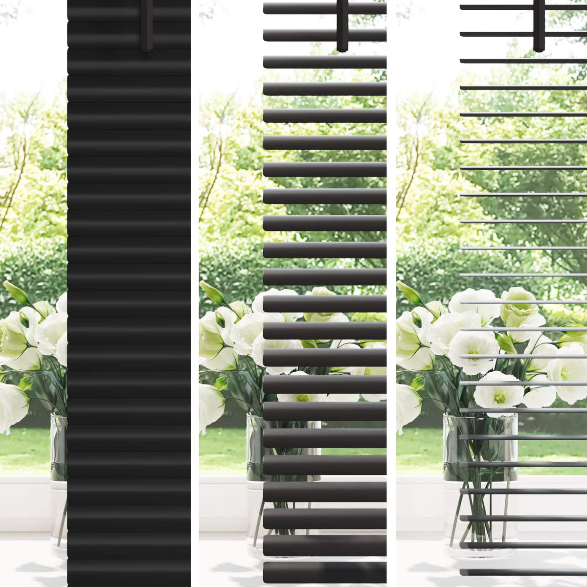 Venetian Blind 25 mm PVC Drop 150 cm Black 140 cm