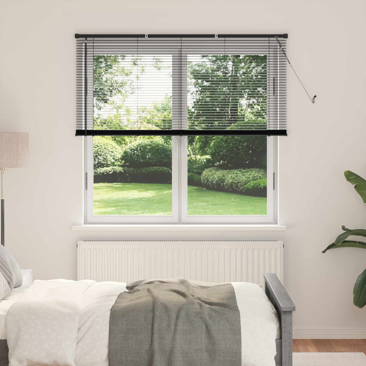 Venetian Blind 25 mm PVC Drop 150 cm Black 160 cm