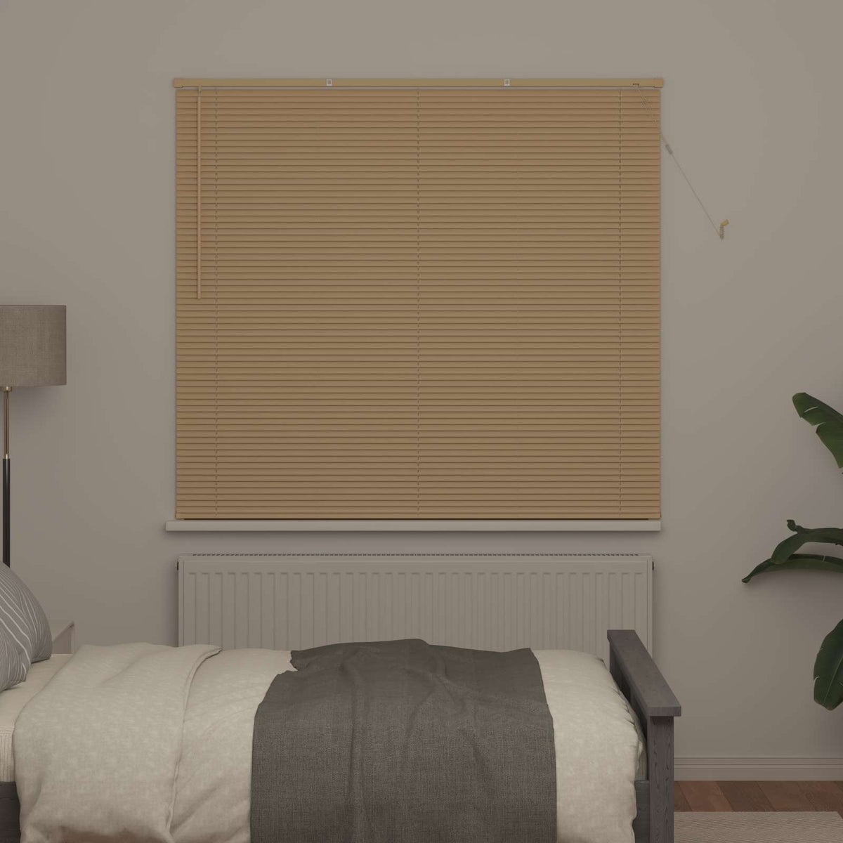 Venetian Blind with Pattern 25 mm PVC Drop 150 cm Light Brown 150 cm