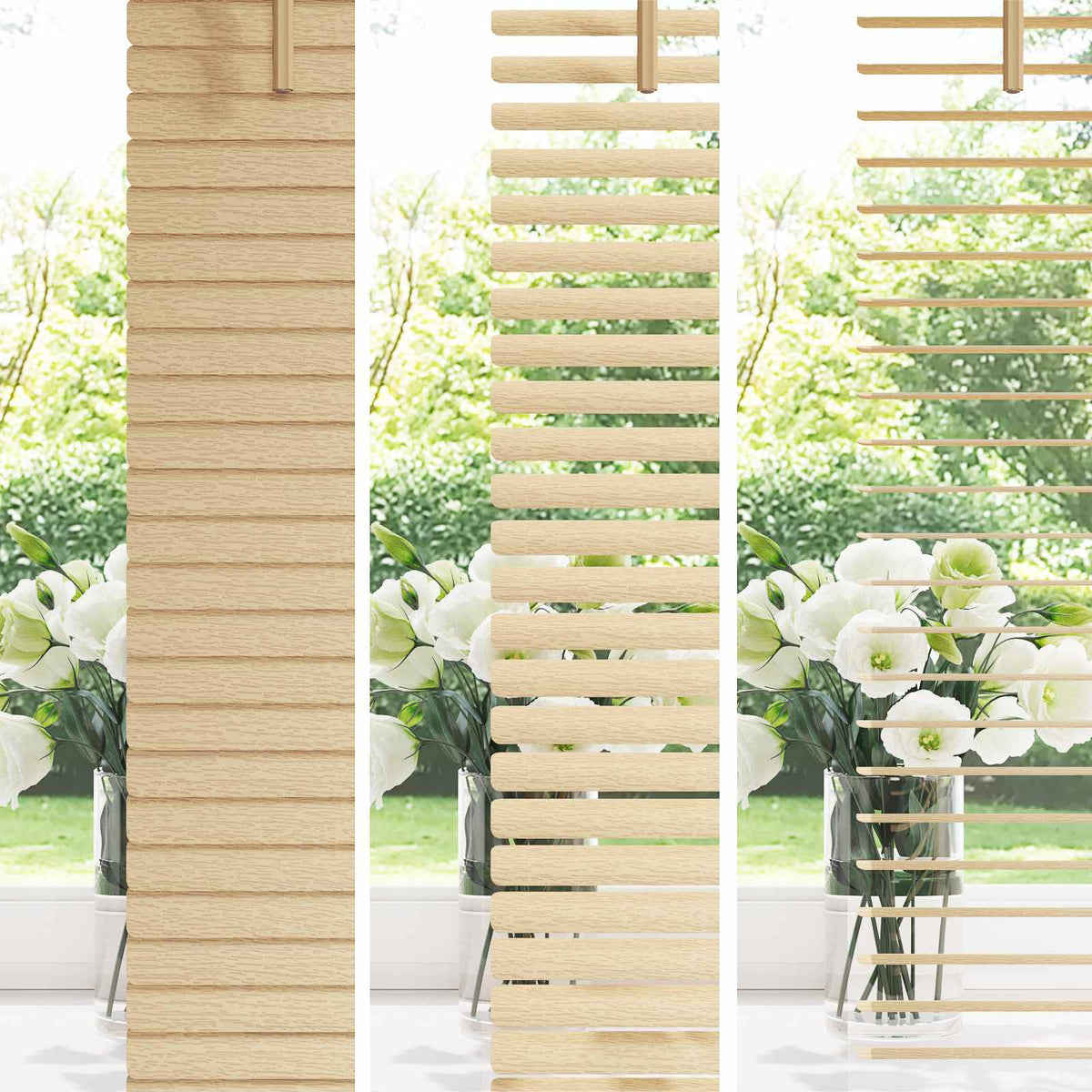 Venetian Blind with Pattern 25 mm PVC Drop 150 cm Light Brown 150 cm