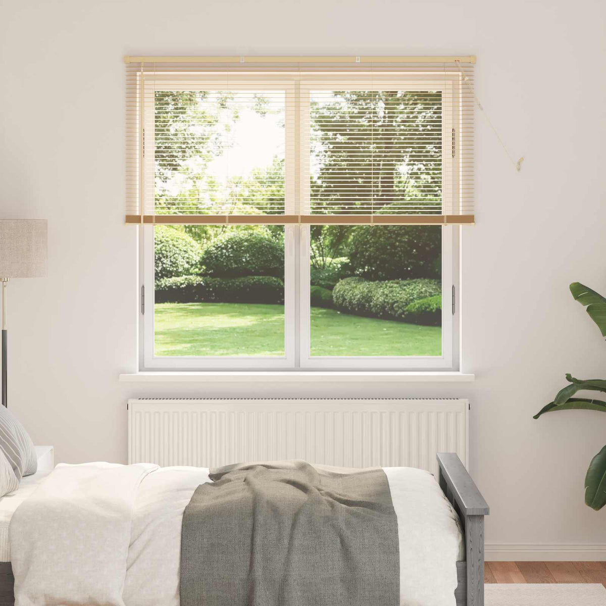 Venetian Blind with Pattern 25 mm PVC Drop 150 cm Light Brown 160 cm