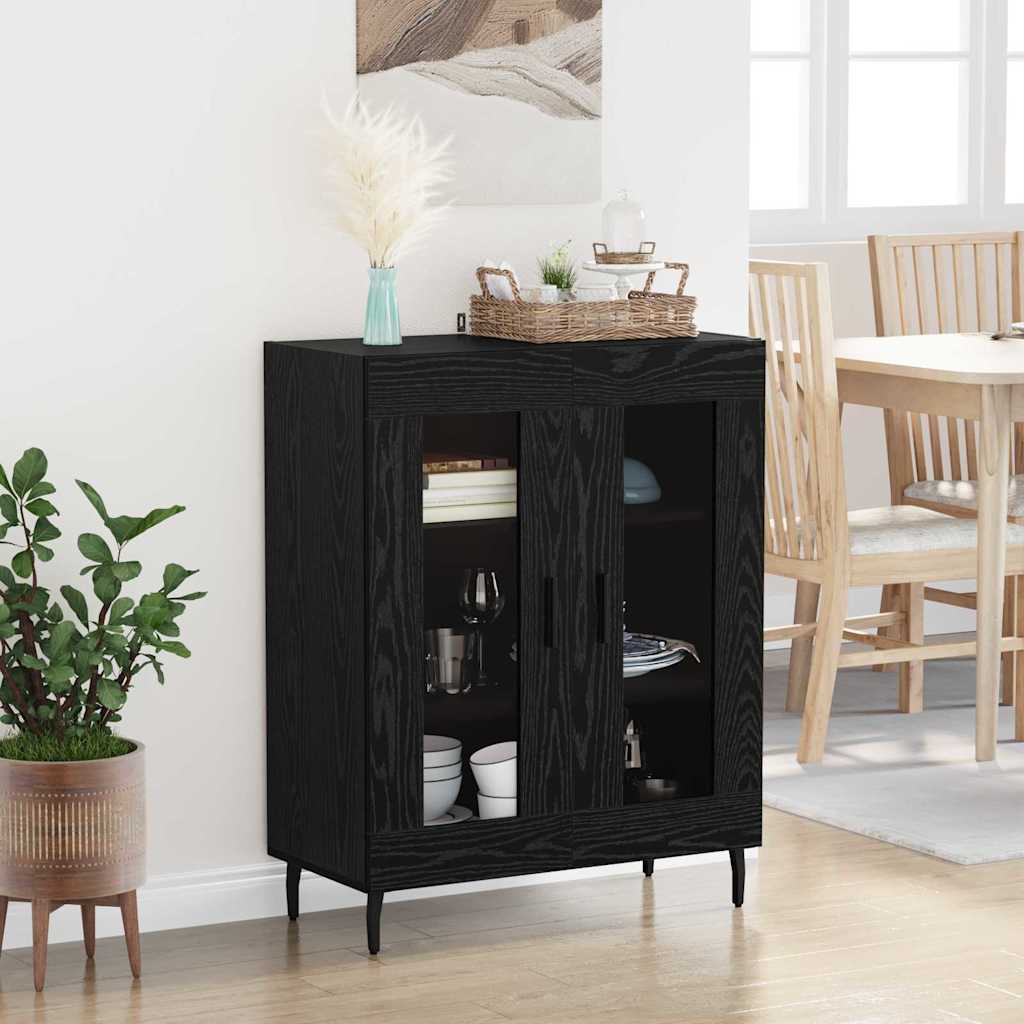Sideboard 69,5x34x90 cm Engineered Wood Black oak