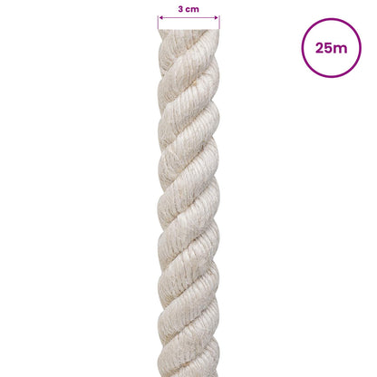 Jute Rope 100% Tossa jute White Length 25 m 30 mm