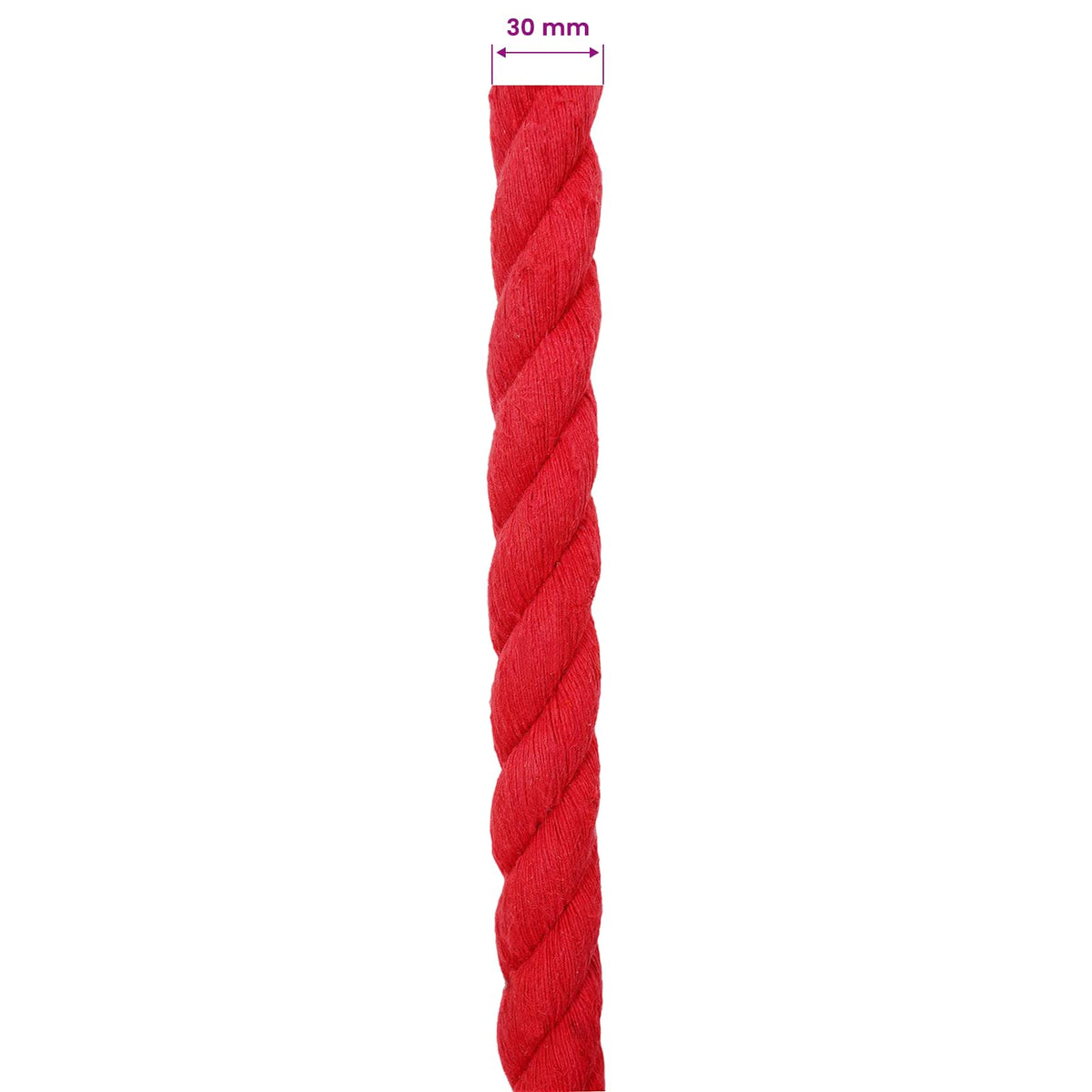 Cotton Rope 100% Cotton Red Length 25 m 30 mm