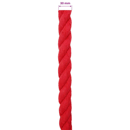Cotton Rope 100% Cotton Red Length 25 m 30 mm