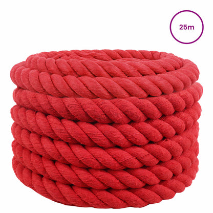 Cotton Rope 100% Cotton Red Length 25 m 30 mm