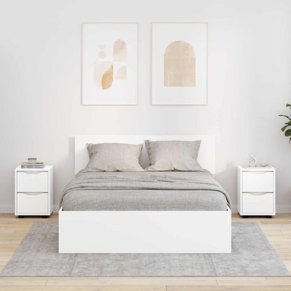 Bedside Table 30.5 x 30 x 43 cm Engineered Wood White 2