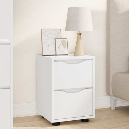 Bedside Table 30.5 x 30 x 43 cm Engineered Wood White 2