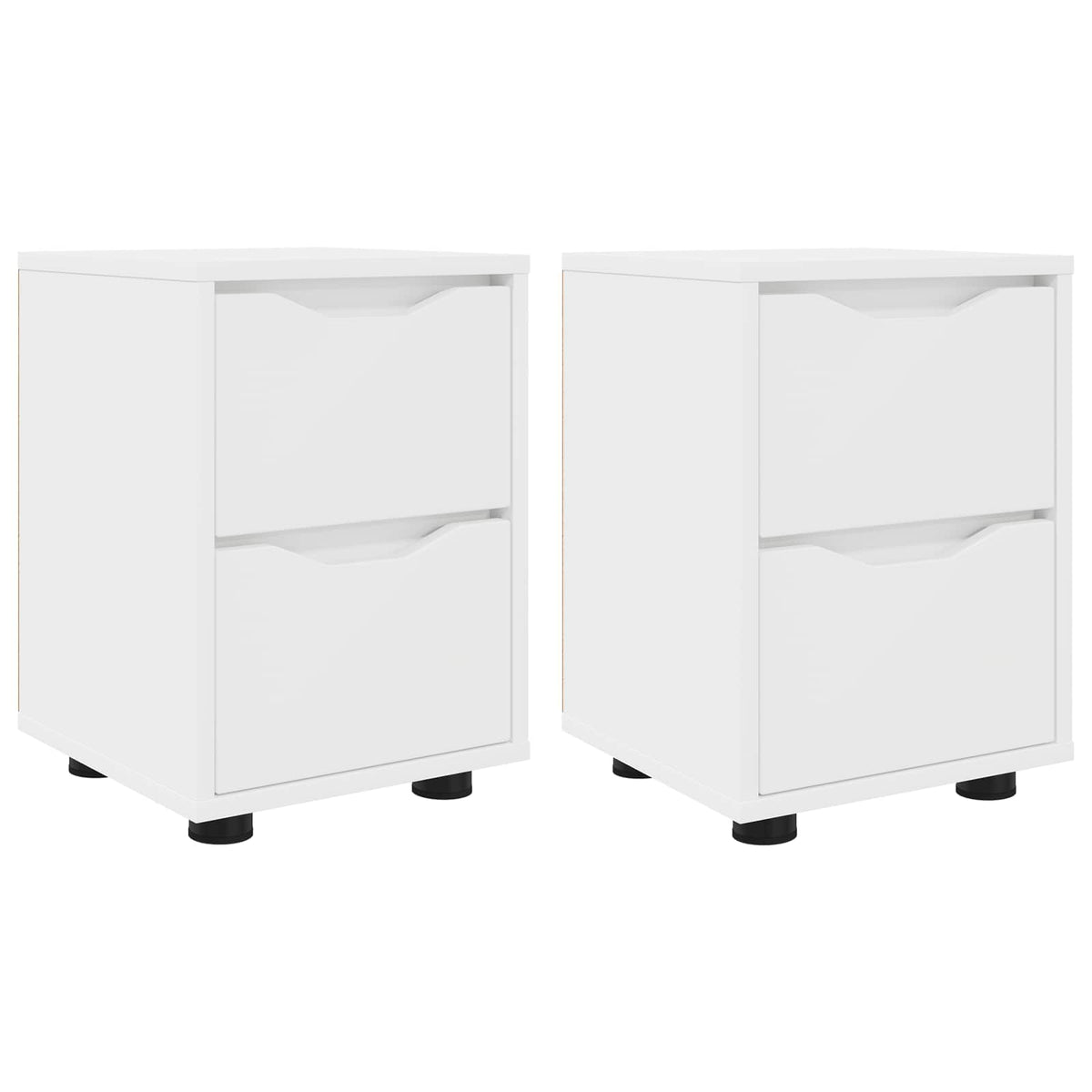 Bedside Table 30.5 x 30 x 43 cm Engineered Wood White 2