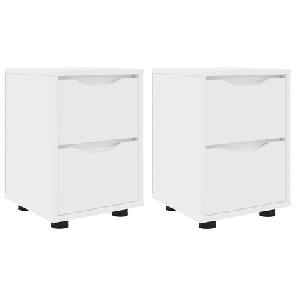 Bedside Table 30.5 x 30 x 43 cm Engineered Wood White 2