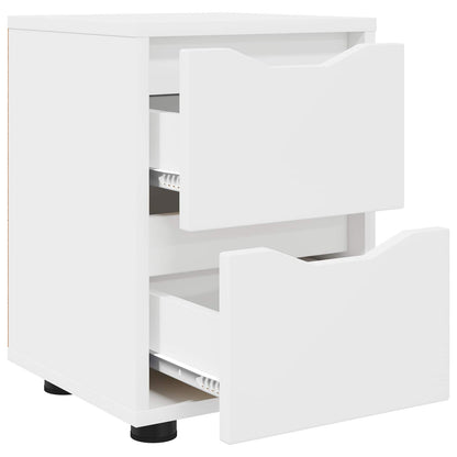 Bedside Table 30.5 x 30 x 43 cm Engineered Wood White 2