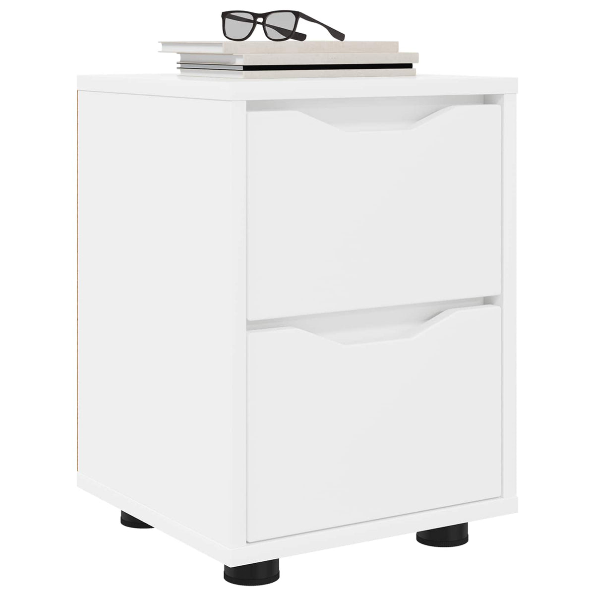 Bedside Table 30.5 x 30 x 43 cm Engineered Wood White 2