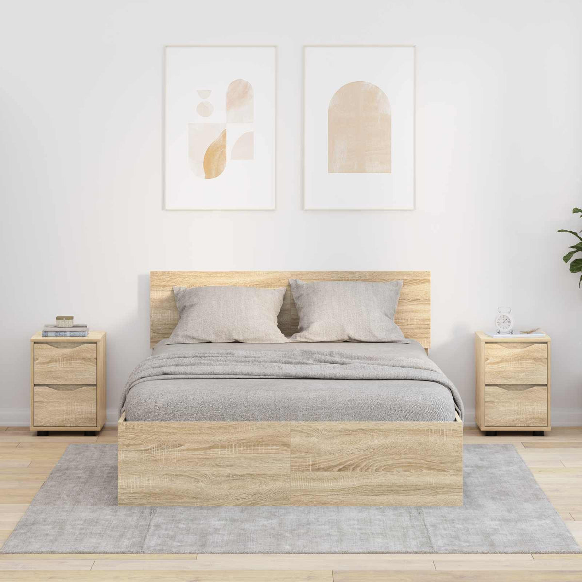 Bedside Table 30.5 x 30 x 43 cm Engineered Wood Sonoma oak 2