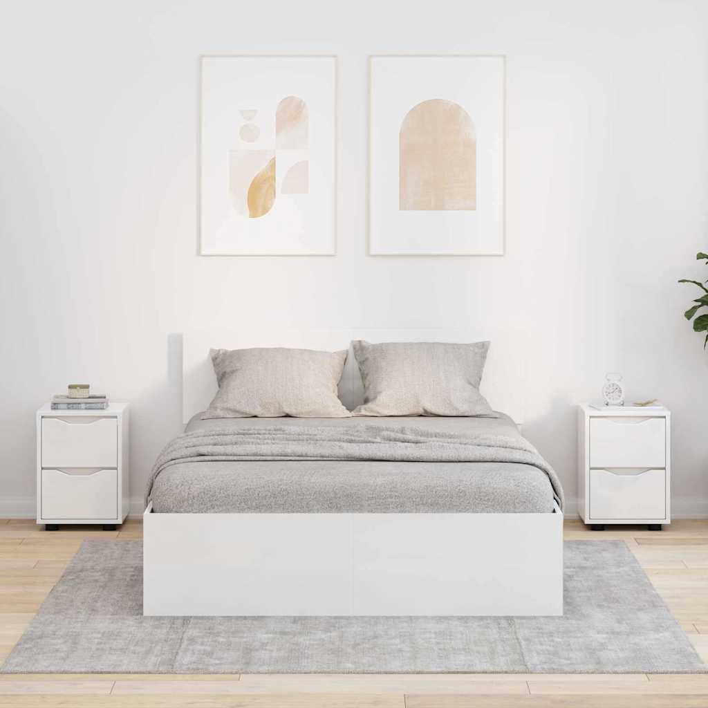Bedside Table 30.5 x 30 x 43 cm Engineered Wood High gloss white 2
