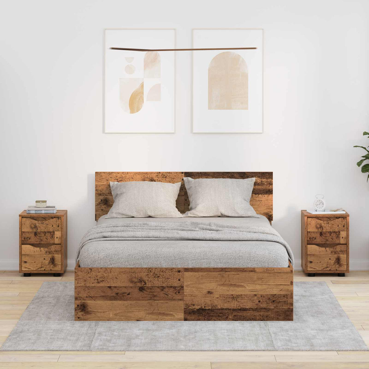 Bedside Table 30.5 x 30 x 43 cm Engineered Wood Old wood 2