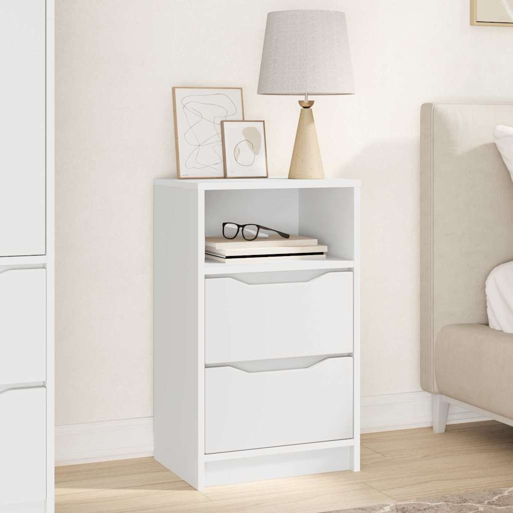 Bedside Table 40 x 30 x 67 cm Engineered Wood White 1