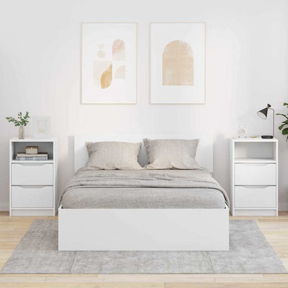 Bedside Table 40 x 30 x 67 cm Engineered Wood White 2