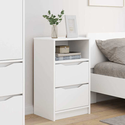 Bedside Table 40 x 30 x 67 cm Engineered Wood White 2