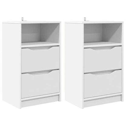 Bedside Table 40 x 30 x 67 cm Engineered Wood White 2