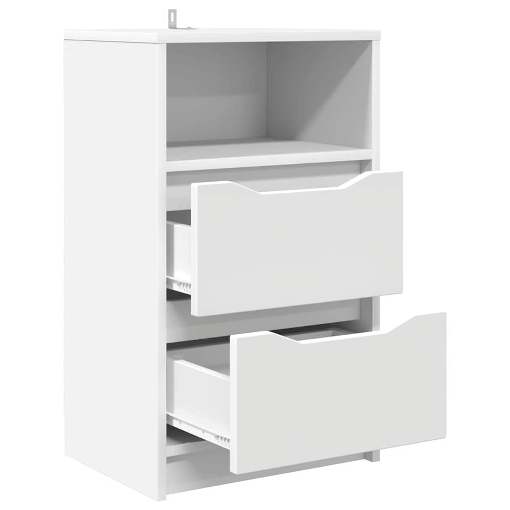 Bedside Table 40 x 30 x 67 cm Engineered Wood White 2