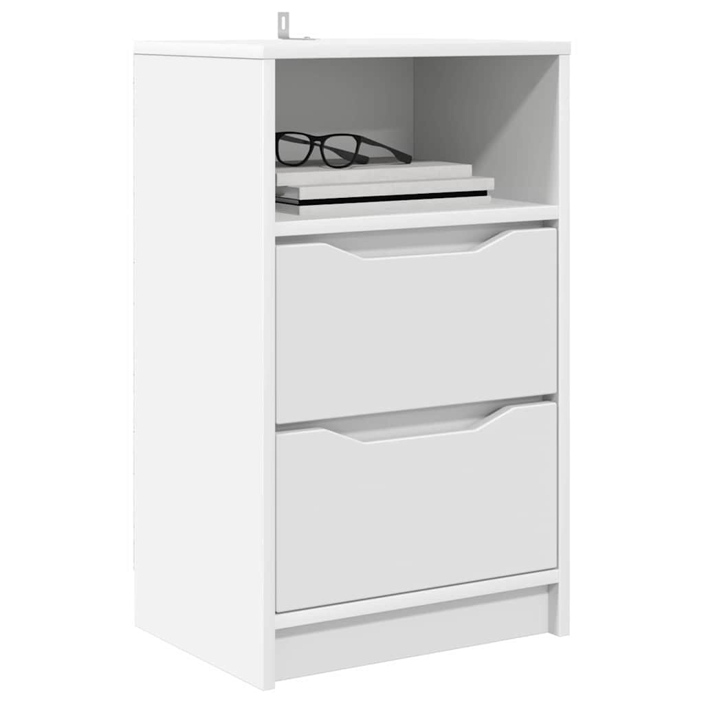 Bedside Table 40 x 30 x 67 cm Engineered Wood White 2