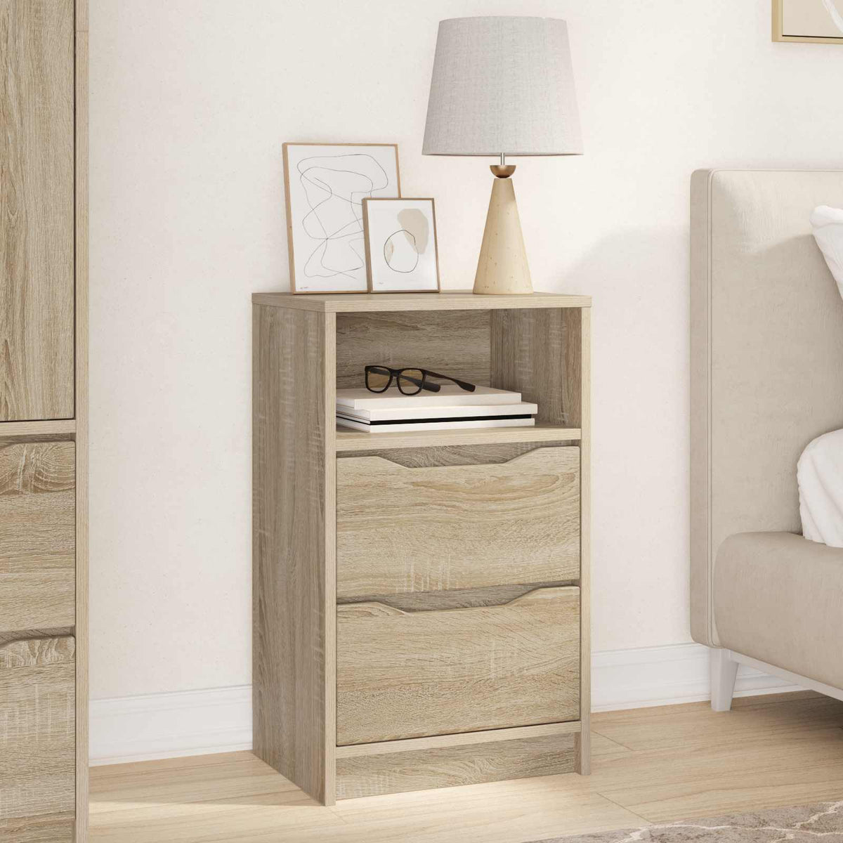 Bedside Table 40 x 30 x 67 cm Engineered Wood Sonoma oak 1