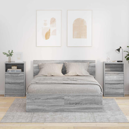 Bedside Table 40 x 30 x 67 cm Engineered Wood Grey sonoma 2