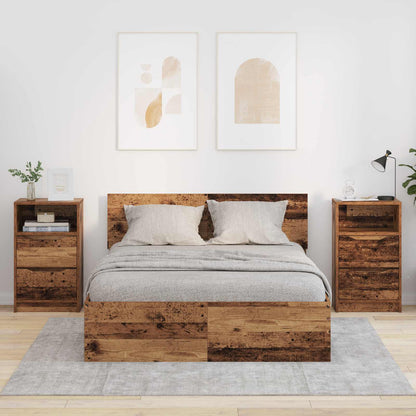 Bedside Table 40 x 30 x 67 cm Engineered Wood Old wood 2