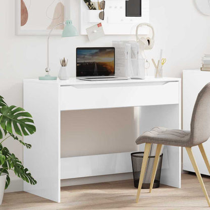 Desk with Drawer 100 x 50 x 78 cm Engineered Wood High gloss white