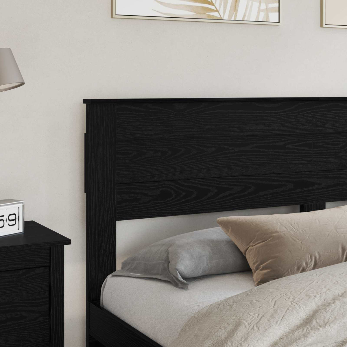 Headboard Engineered wood Black Oak 200 cm