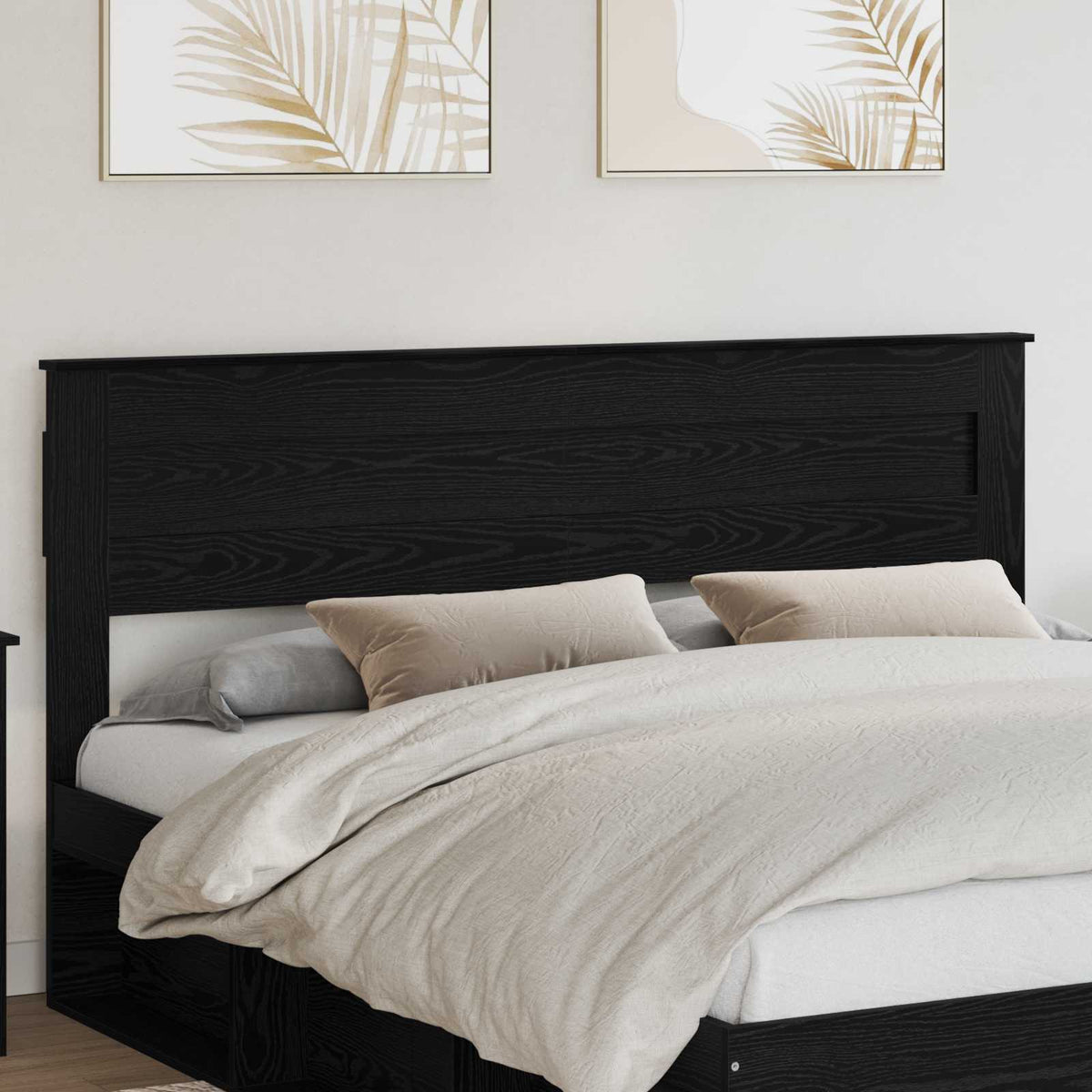 Headboard Engineered wood Black Oak 200 cm