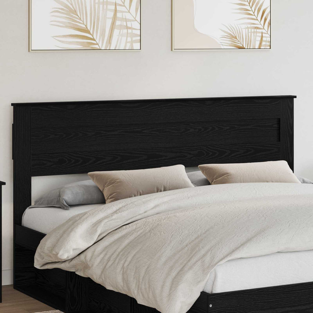 vidaXL Headboard Engineered wood Black Oak